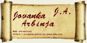 Jovanka Arbinja vizit kartica